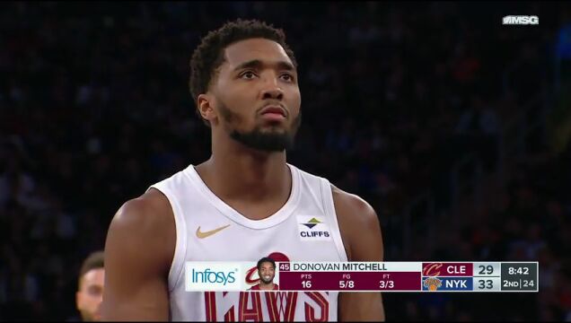  NBA常规赛：骑士vs尼克斯第2节英文原声回放