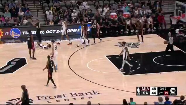 热火vs马刺第二节英文原声回放