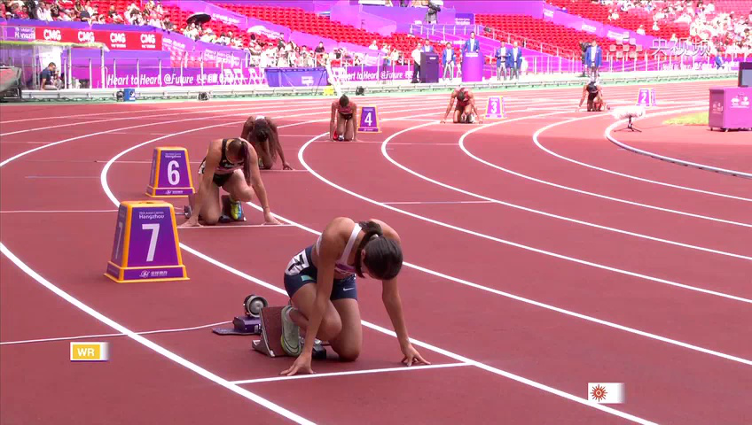 【回放】杭州亚运会田径女子400米栏预赛 - 第1组 全场回放