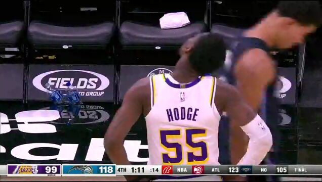 湖人vs魔术第4节英文原声回放