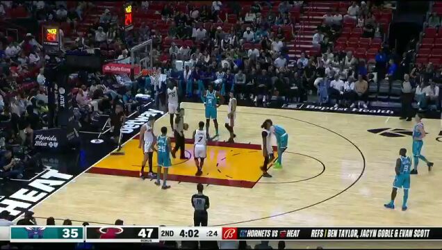 NBA季前赛：黄蜂vs热火第2节中文解说回放