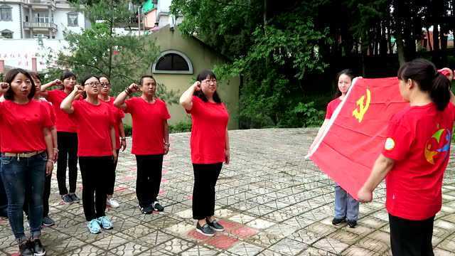 个旧市鄢棚小学 党旗在哪里 哪里就是两学一做的课堂