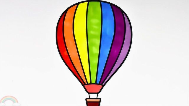 彩色热气球简笔画