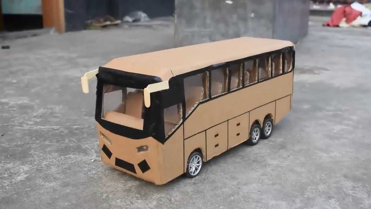 diy课堂-硬纸板制作玩具大巴车