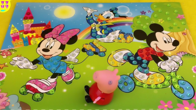 粉红猪手工制作迪士尼米奇妙妙屋钻石贴画玩具
