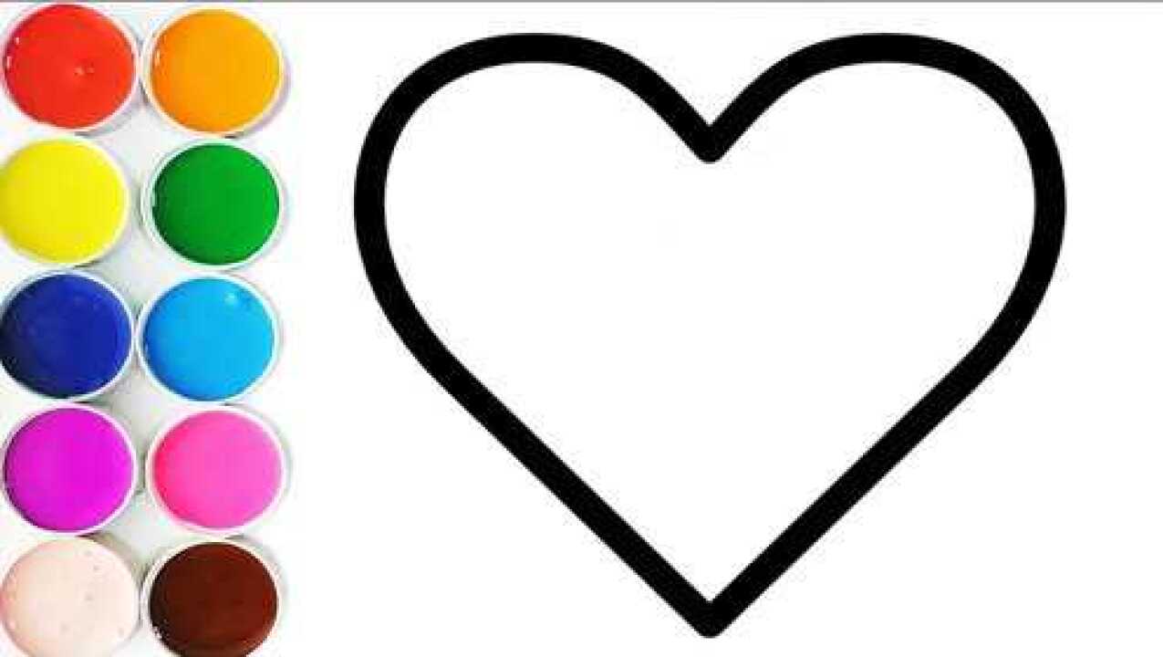 亲子简笔画:彩虹爱心画画,涂颜色右脑启蒙_腾讯视频