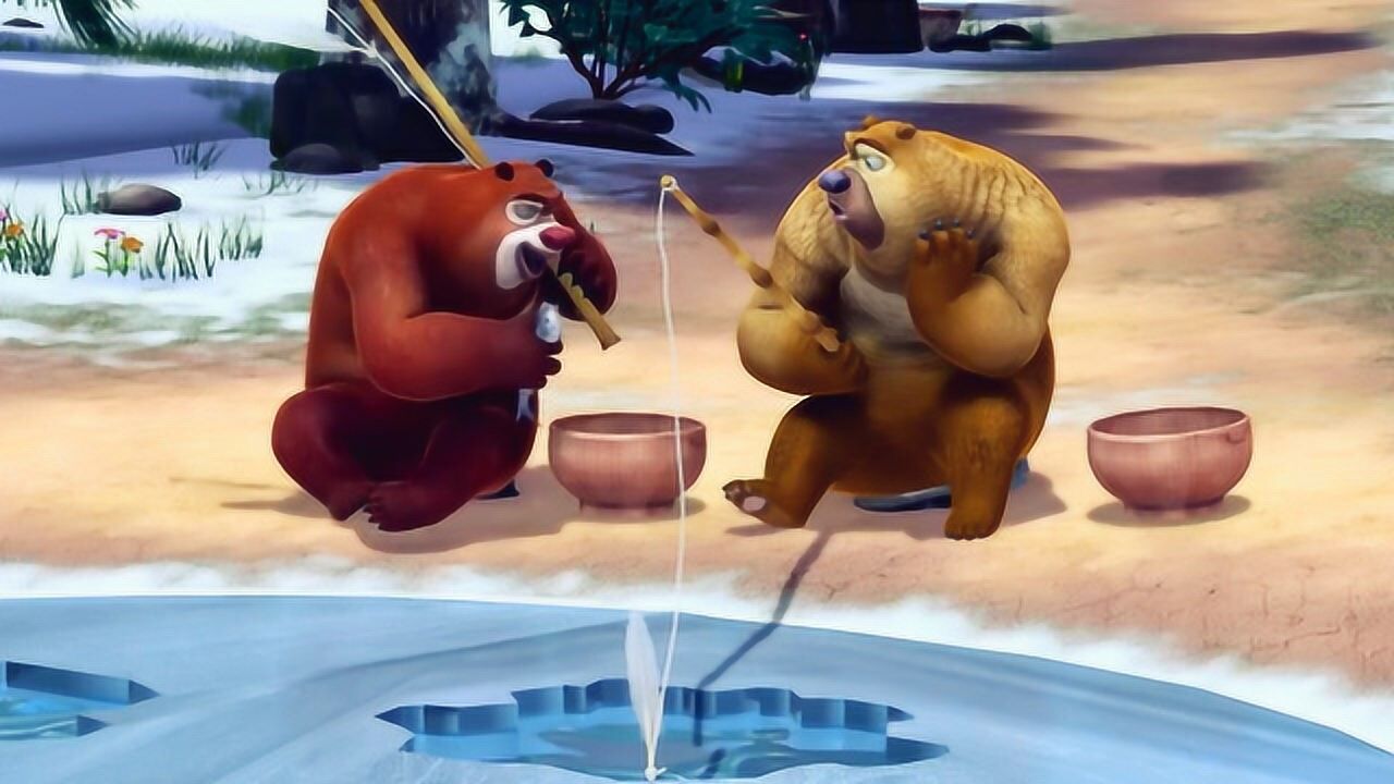 钓鱼风波熊二看熊大抢风头非要和熊大比高下