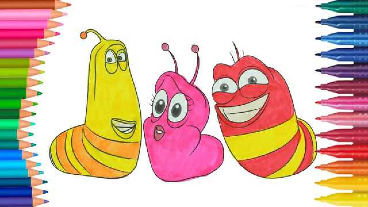 儿童简笔画疯狂的虫子小黄小红