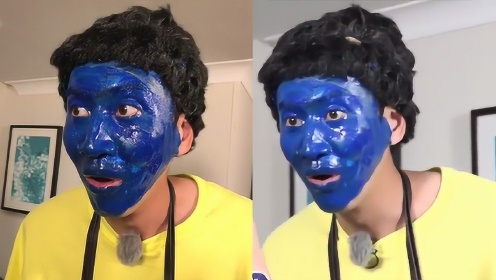 整张脸涂满颜料扮阿凡达 李光洙为搞笑"不要脸"