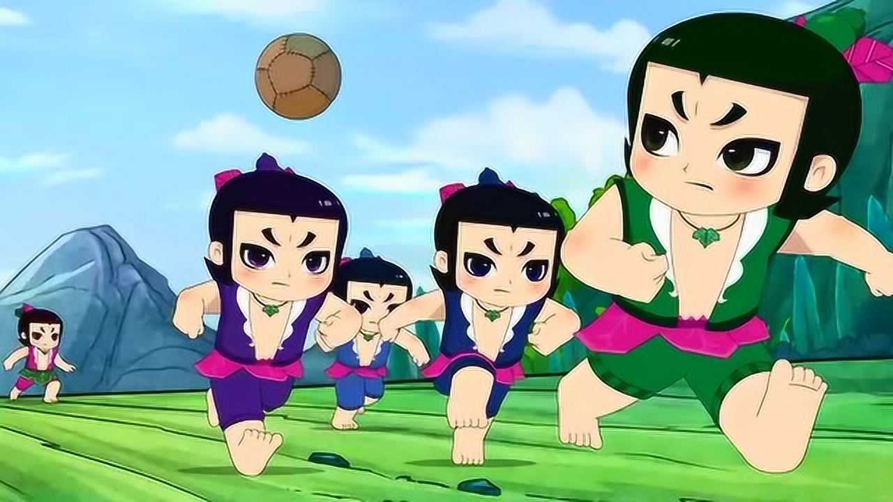 新葫芦娃葫芦六兄弟踢球不用法术大娃先吃到黄牌二娃队先下一筹