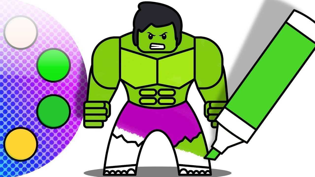 儿童简笔画乐高积木绿巨人