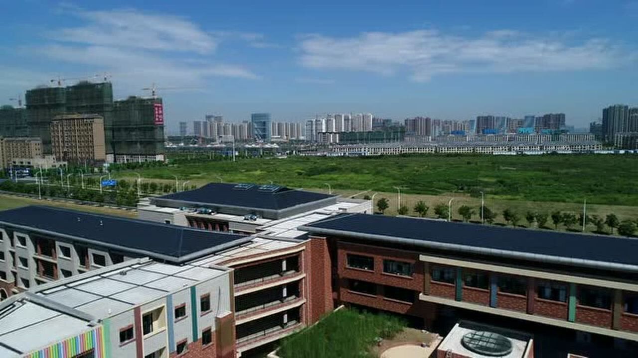 吴江苏州湾东太湖实验小学航拍视频