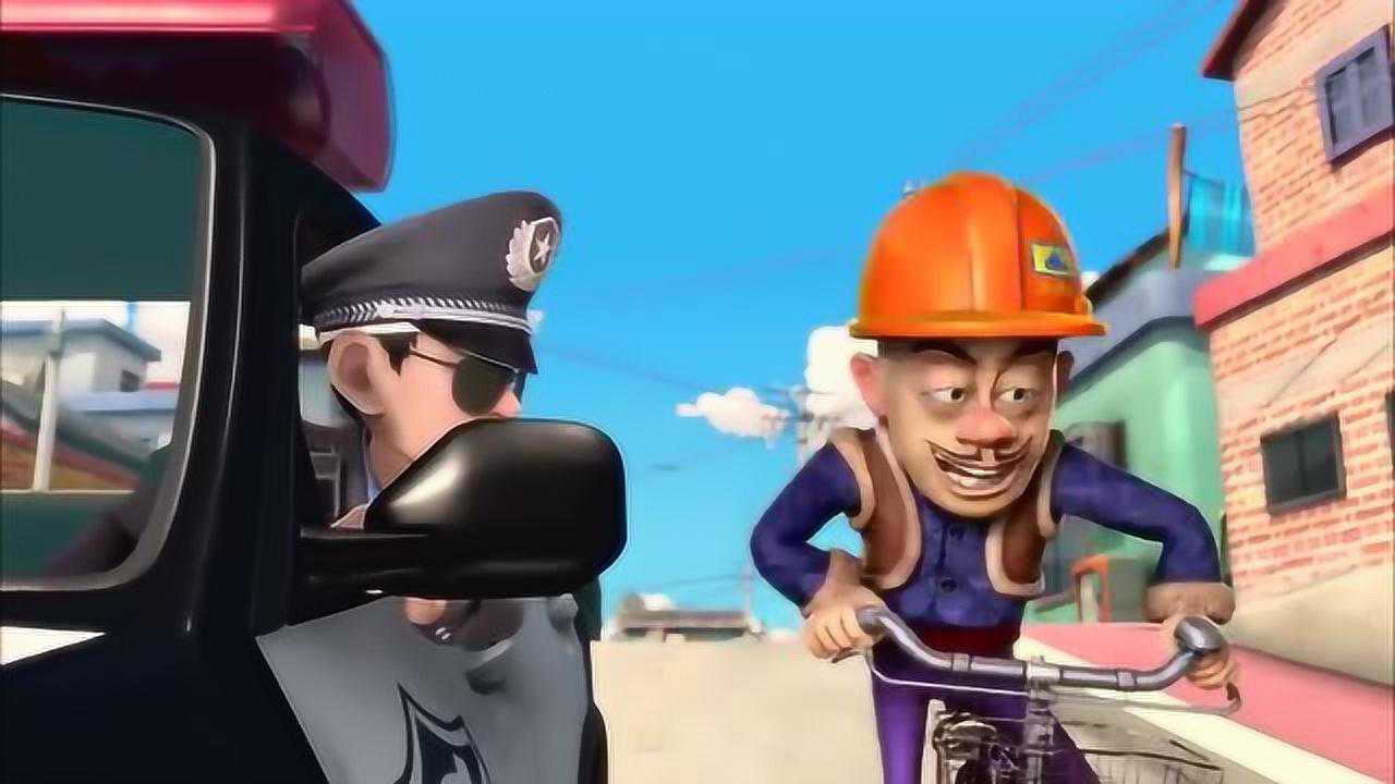 《熊出没之夺宝熊兵》:光头强稀里糊涂的跑进了警车里,太逗了