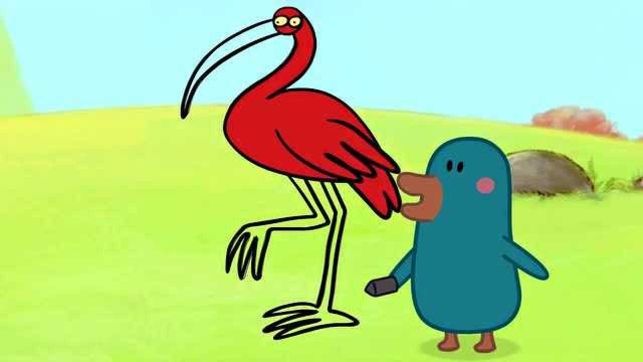 小小画家熊小米动画片熊小米要画一只特别珍惜的鸟叫做美洲红鹮
