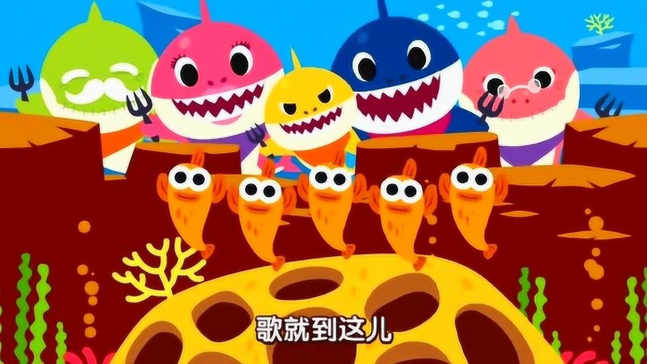 碰碰狐鲨鱼一家 大鲨鱼一家抓捕小鱼