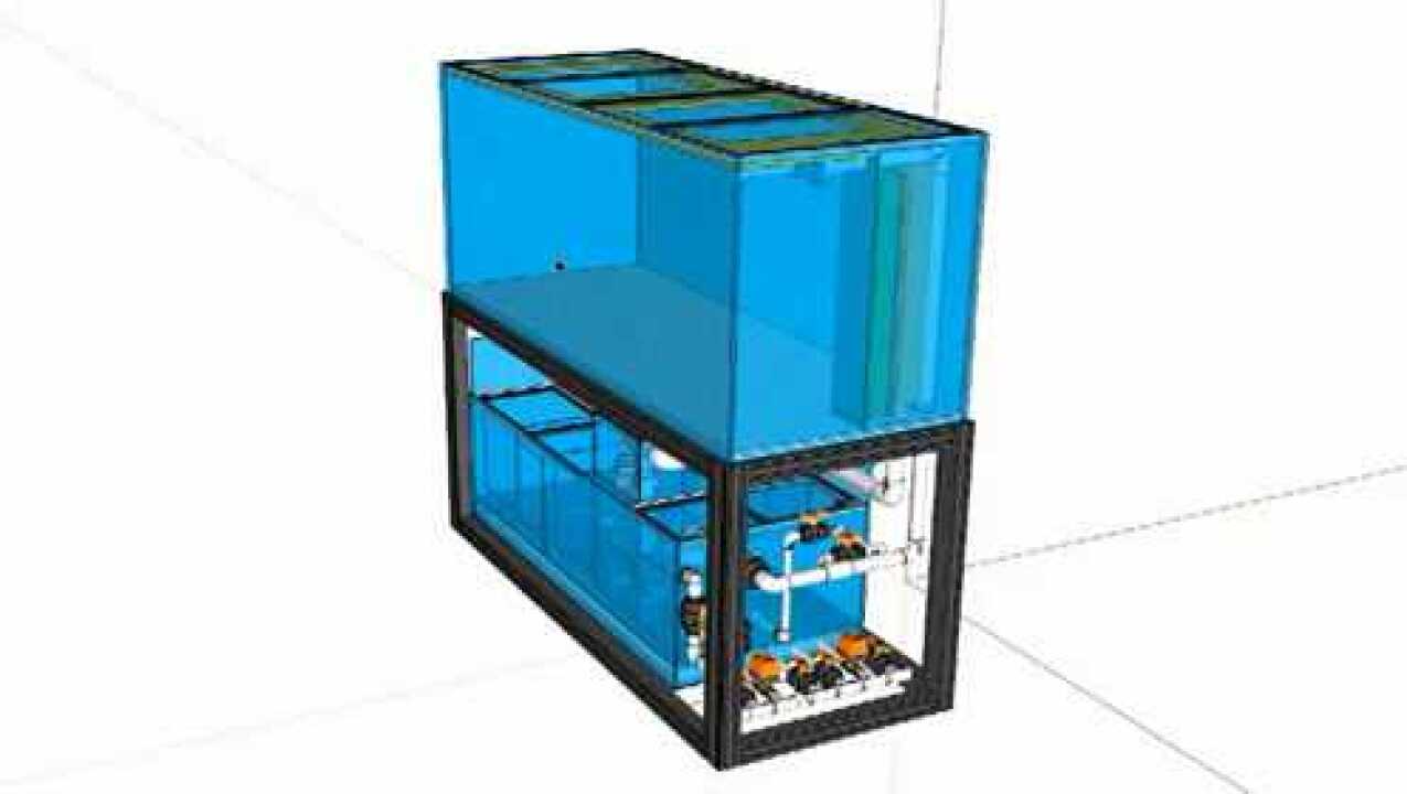 带米做贼设计两米自动换水底滤缸全过程