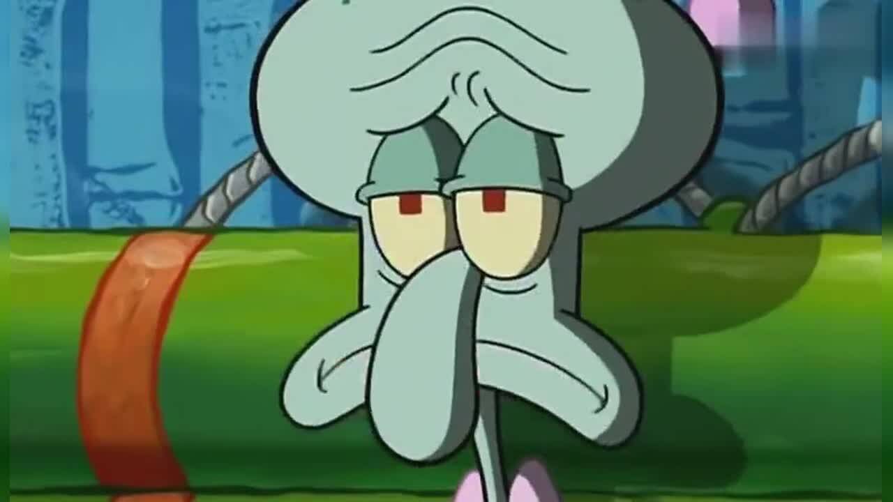 章鱼哥难过的大声哭泣,根本不想看见海绵宝宝