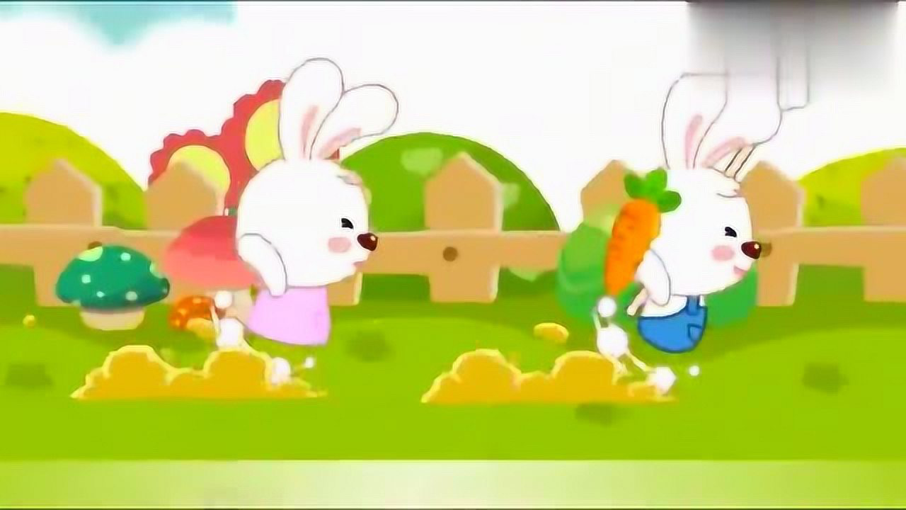 幼儿园小朋友早教儿歌欣赏：宝宝童谣《小白兔蹦蹦跳》