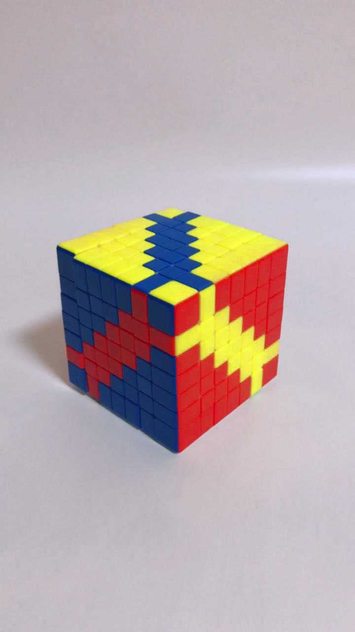 七阶魔方花式十三,这三股麻花辫漂亮不