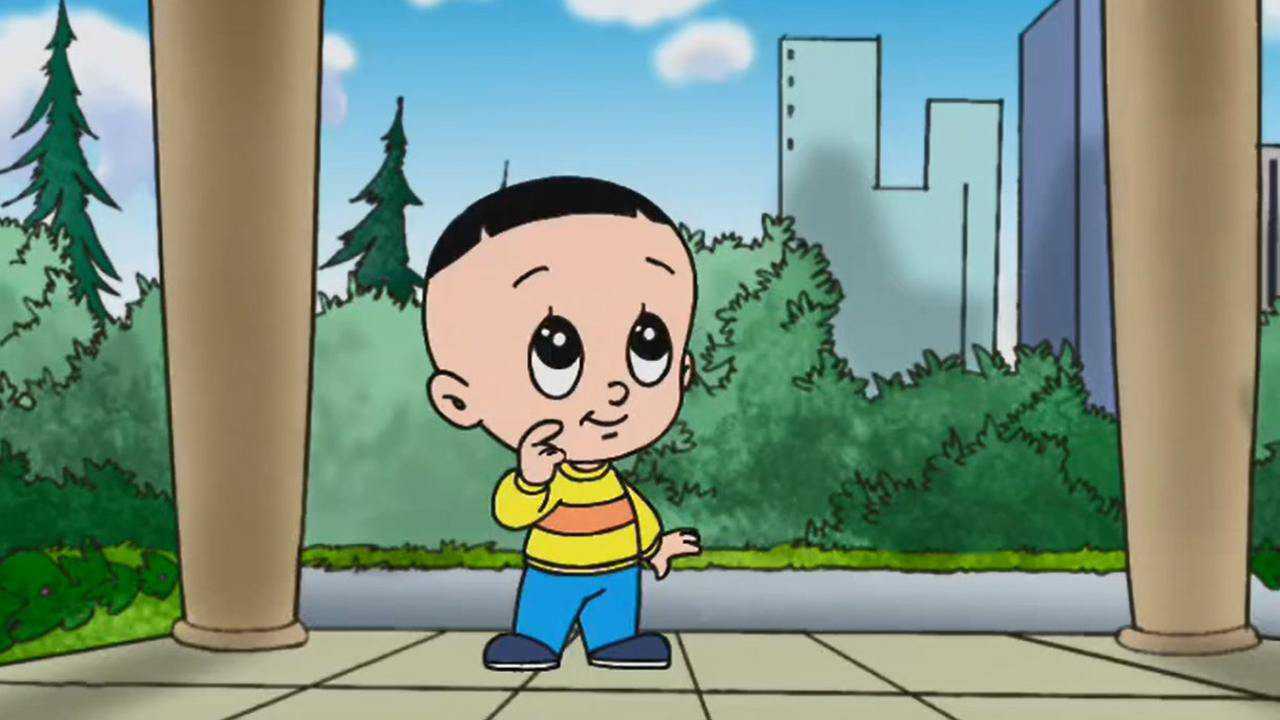 大头儿子一个人在外面玩,可是他却找不到回家的路了