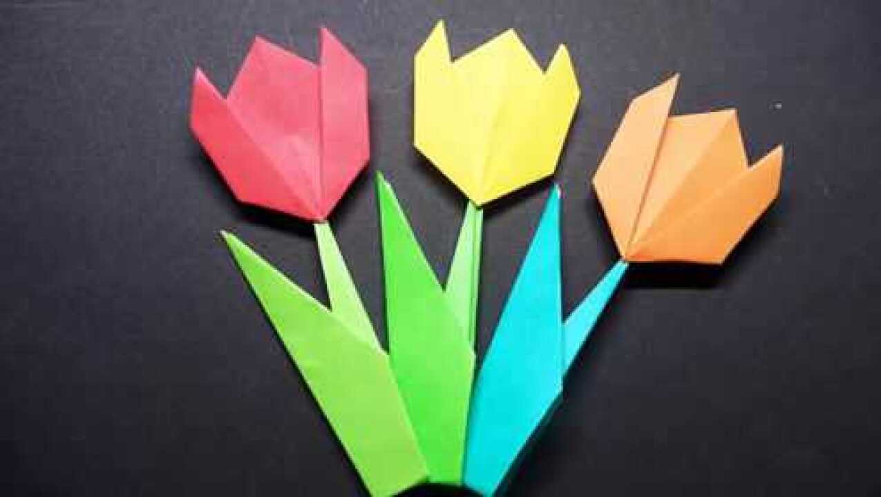 纯手工折纸diy,折叠郁金香,郁金香的折纸方法