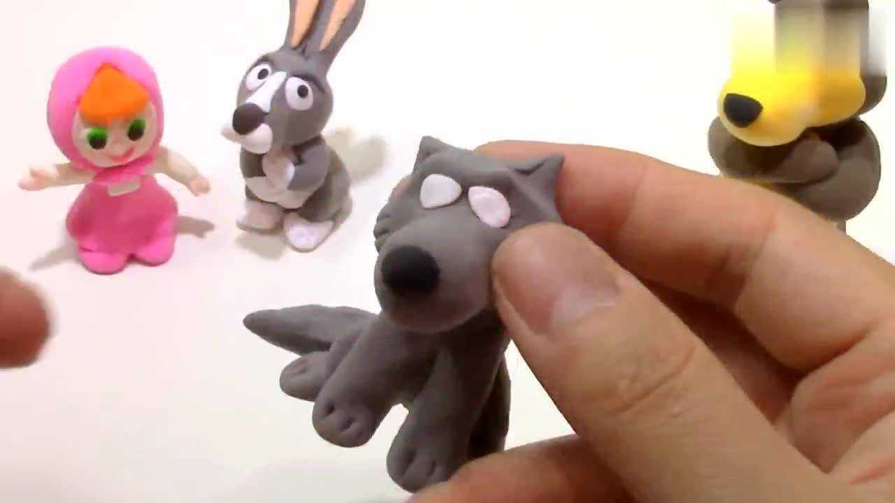 呆萌的大灰狼玩偶制作教程,一起动手diy创意粘土玩具