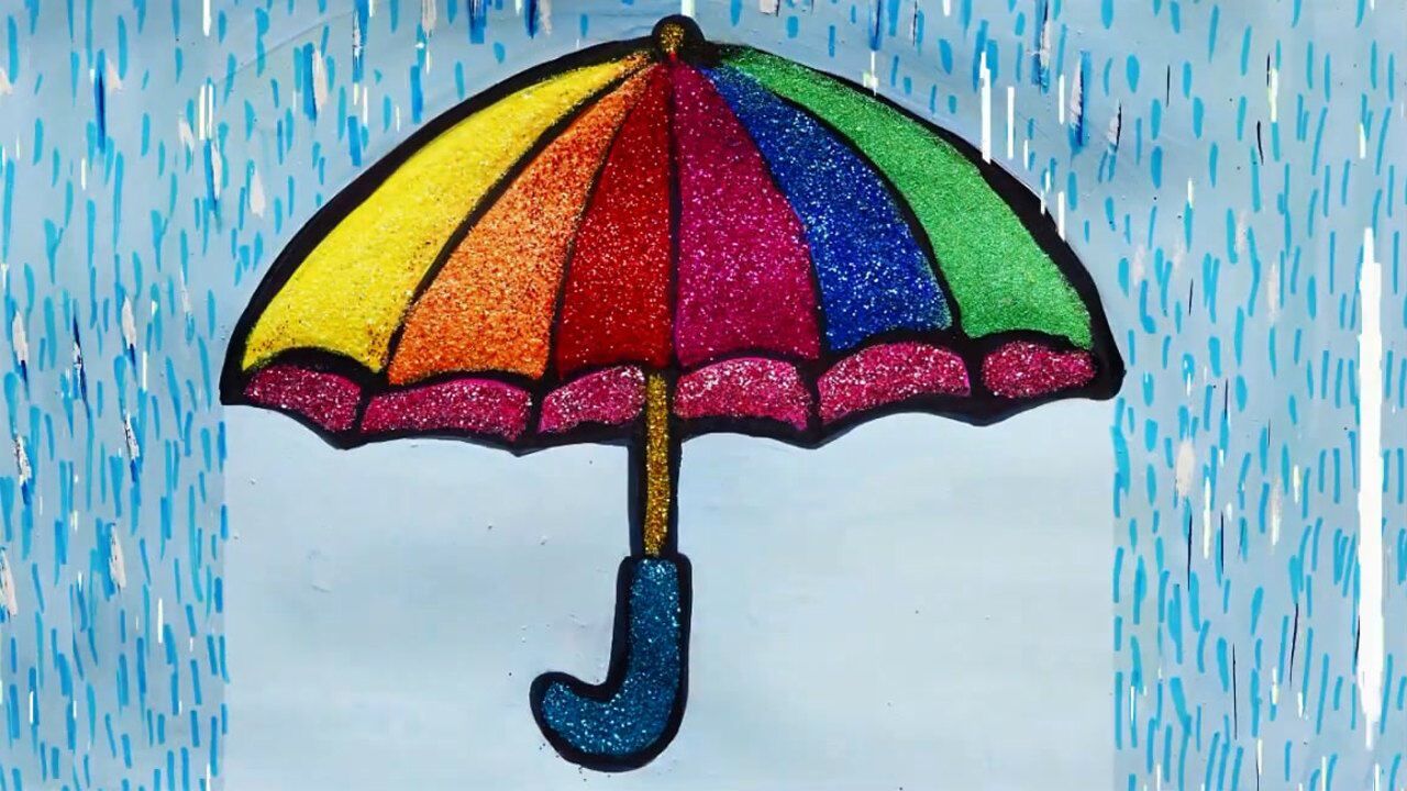 动手画画 彩虹小雨伞