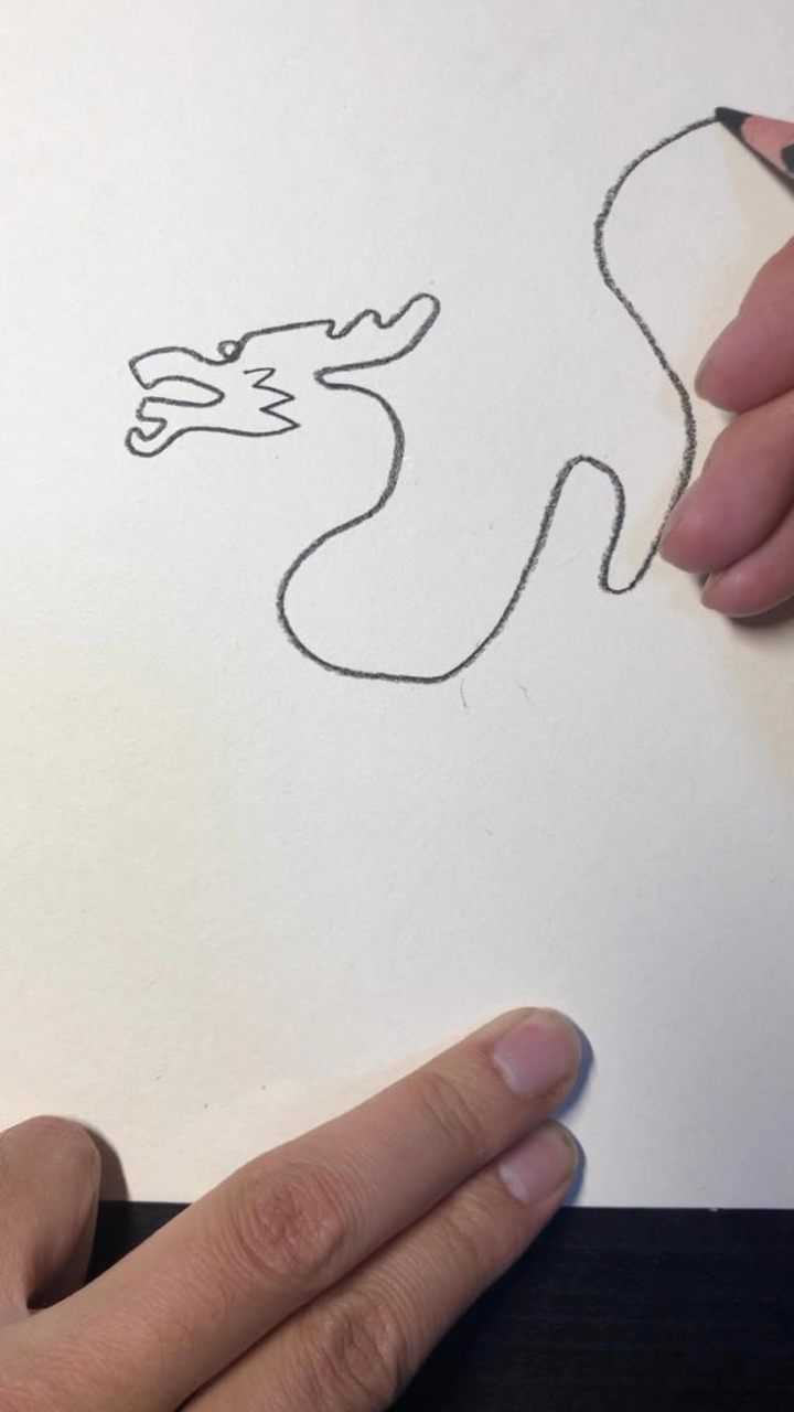 一笔教你画简笔画—龙!小朋友一学就会_腾讯视频