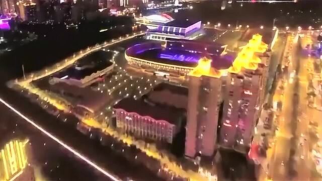 高清航拍,中国大黄鱼之乡,国家园林城市,福建宁德美妙夜景