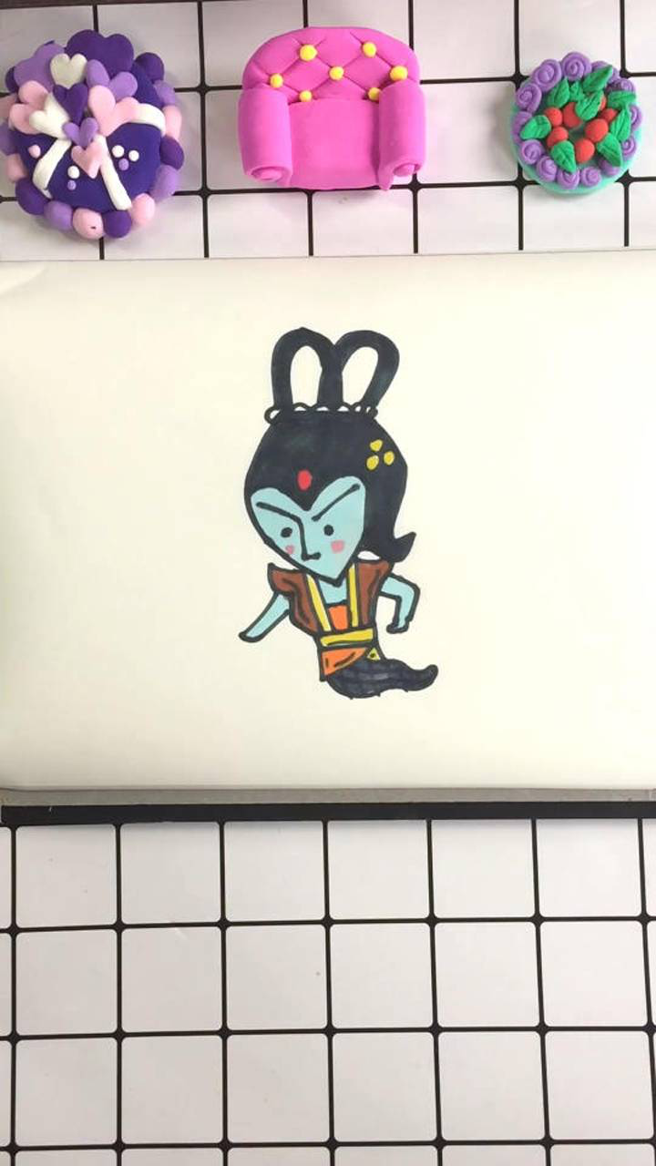 q版蛇精简笔画脸型还是没有变啦