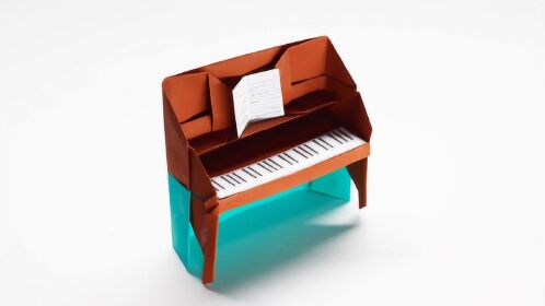 创意折纸教程,教你用纸折叠一架钢琴