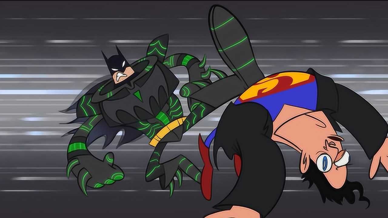 超人惨被坏人控制开始四处搞破坏最后被蝙蝠侠狠狠的教训了