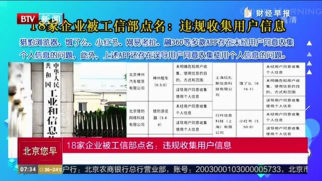 18家企业被工信部点名:违规收集用户信息