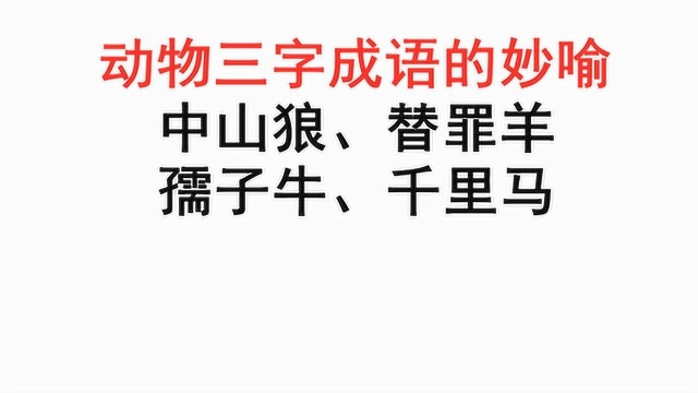 中山狼与替罪羊 这些三字成语的意思是什么 你知道吗