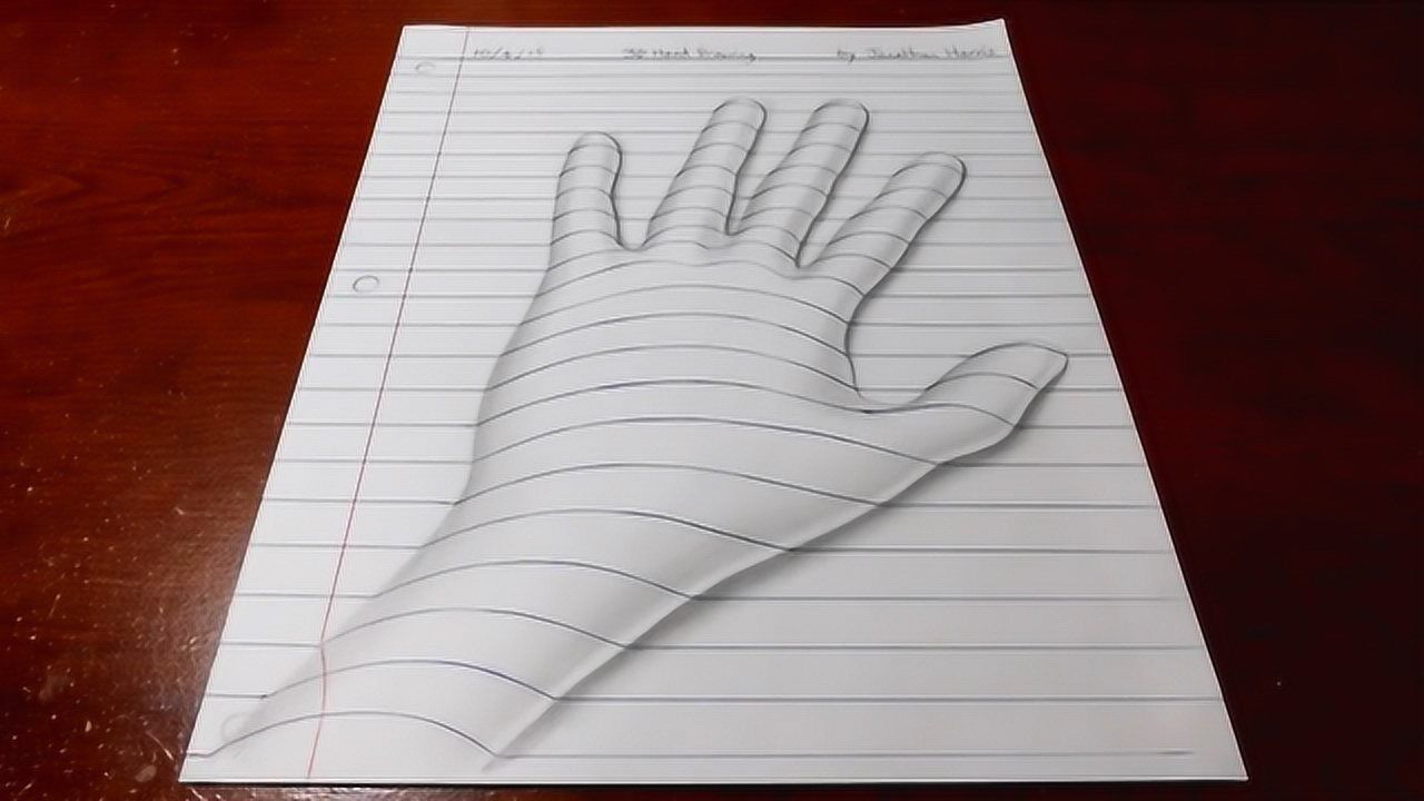 惊艳的3d立体画"手掌",是这样画的,高手在民间!