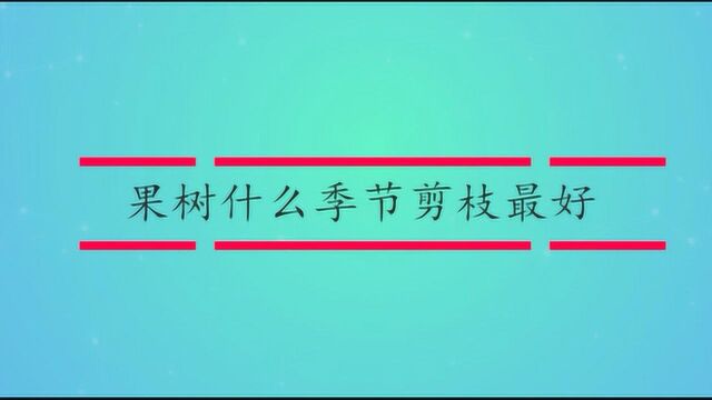 果树什么季节剪枝最好呢?