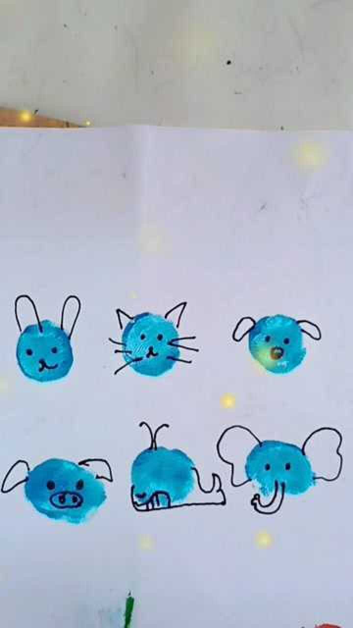 十秒看儿童手指印画简笔画