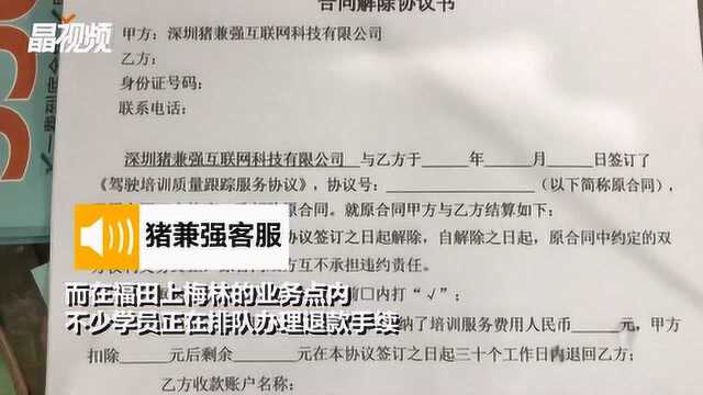 学员很慌 猪兼强网络学车平台沙井学车点人去楼空?