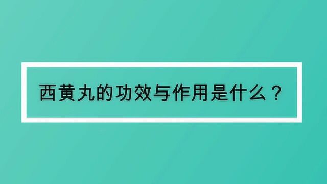 西黄丸的功效与作用是什么?