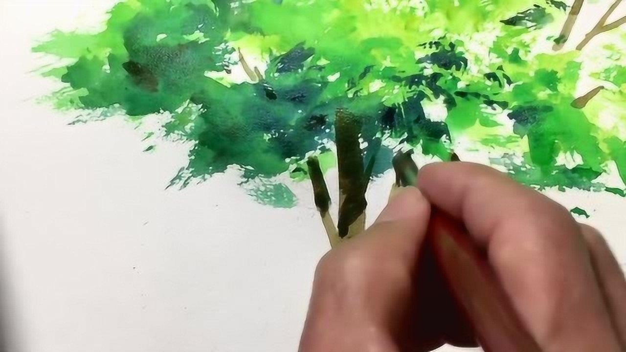 日本绘画大师教程,如何简单的画出一棵树_高清1080P在线观看平台_腾讯视频