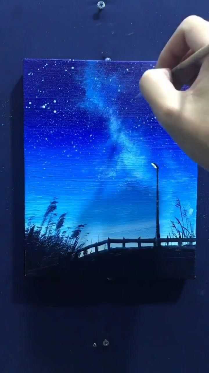 丙烯颜料真的好画星空,你尝试一下也能画好