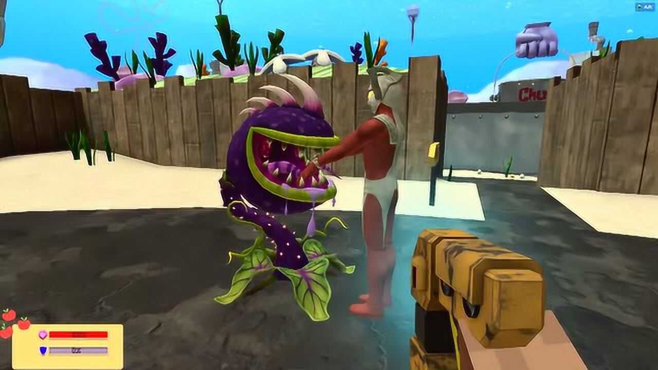 奥特曼:食人花咬住了奥特曼