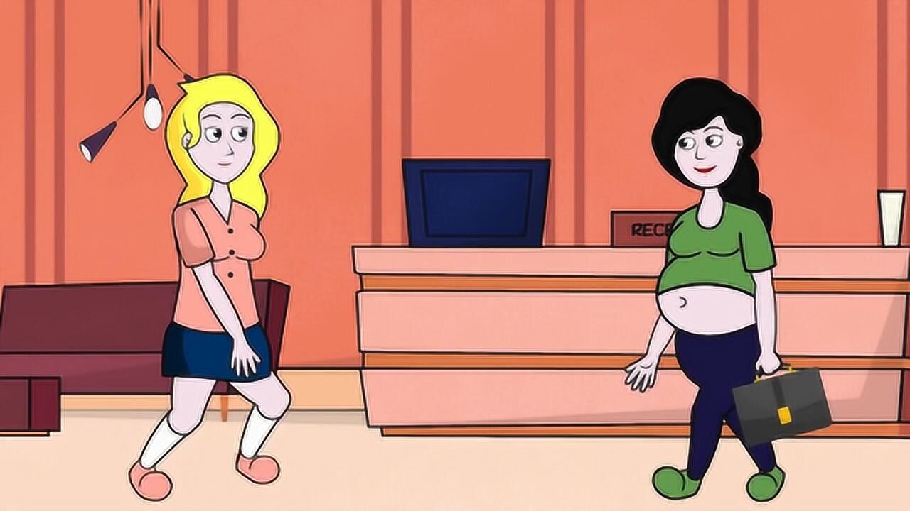 女孩刚嘲笑同事肚子太大，转身就把自己吃成了大胖子？结局爆笑！_高清