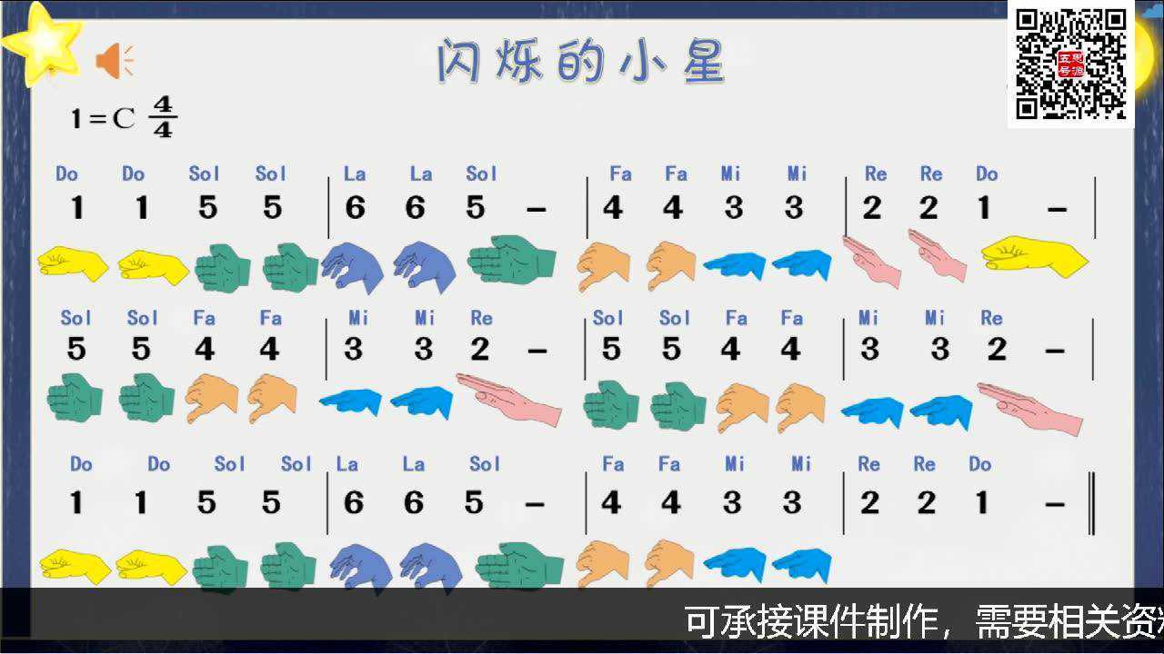 小星星 柯尔文手势图视频