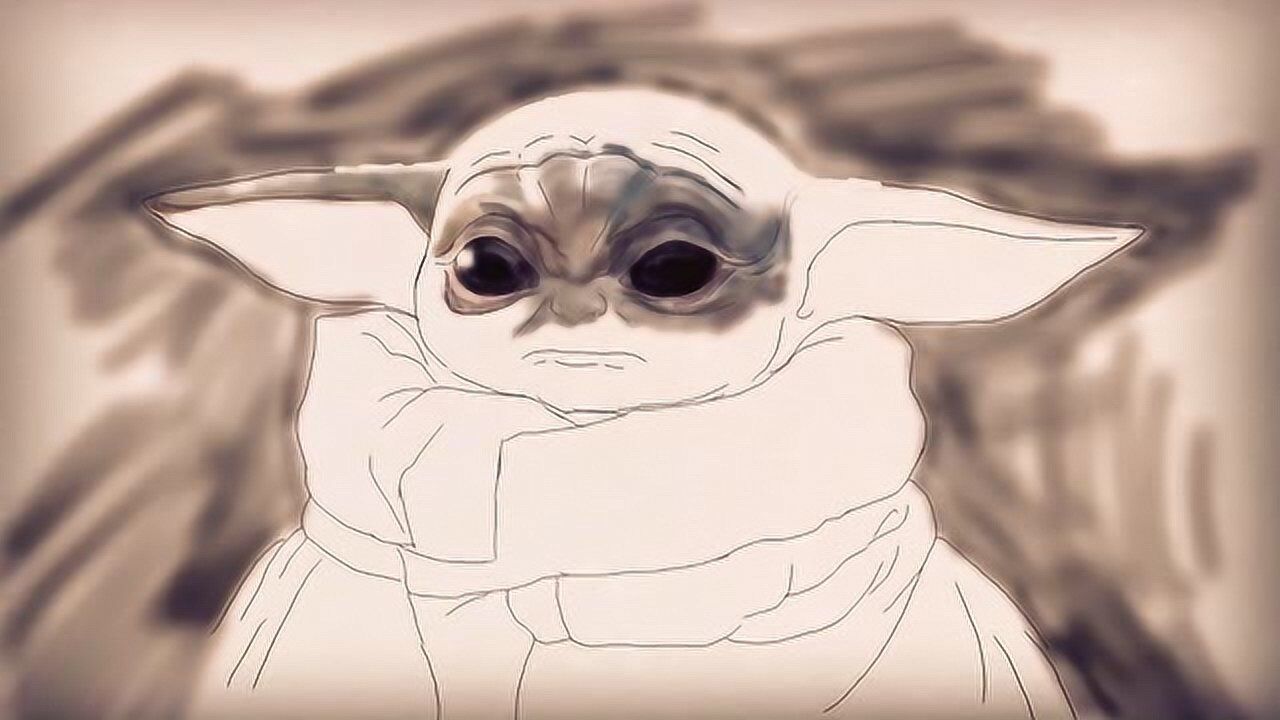 曼达洛人尤达宝宝手绘不怎么成功不萌还有点丑