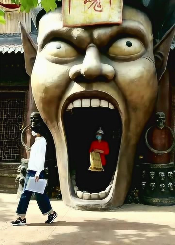 方特欢乐世界鬼屋光这个造型就让人害怕你们敢进去吗