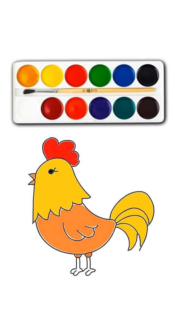 公鸡涂色作品图片图片