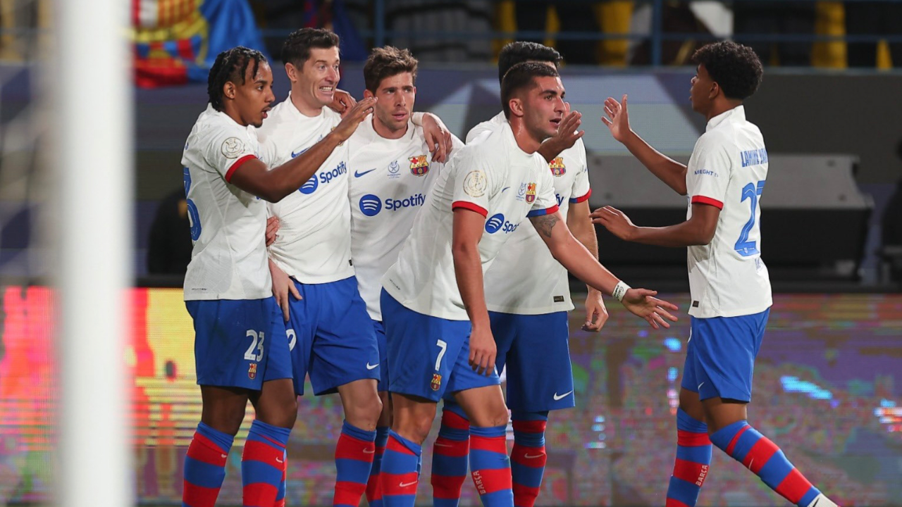 西超杯决赛会师皇马巴萨20奥萨苏纳莱万破僵亚马尔建功