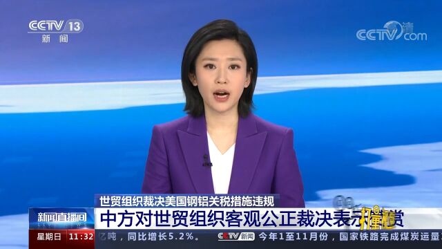 中方对世贸组织客观公正裁决表示赞赏