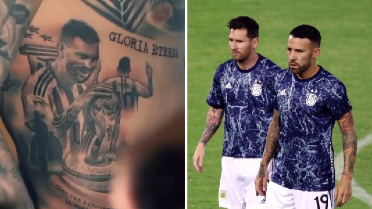 真爱无疑!奥塔门迪身上纹梅西捧杯纹身,梅老板回应:真特别